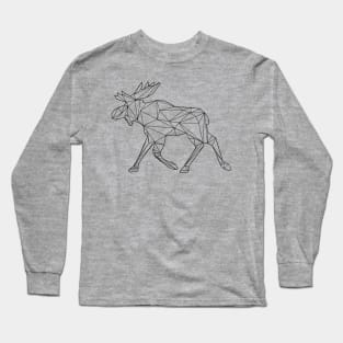 Moose or Elk in low poly style Long Sleeve T-Shirt